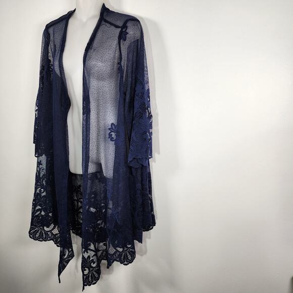 Maurices Womens Lace Kimono Blouse Dainty Boho Bell Sleeve XXL Romantic Hippie - Picture 5 of 12